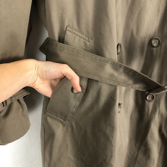Charles Klein Men's Size 42R Brown Double Breasted Long Sleeve Trench Coat - Picture 6 of 11